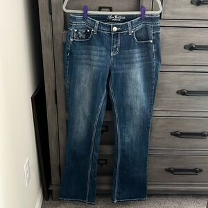 Size 8, love nation, blue jeans, perfect condition, design beaded pockets
